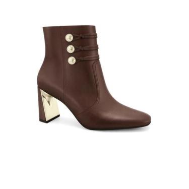 Imagem de Bota Ramarim Rum Cano Baixo Salto Alto Marrom, 37