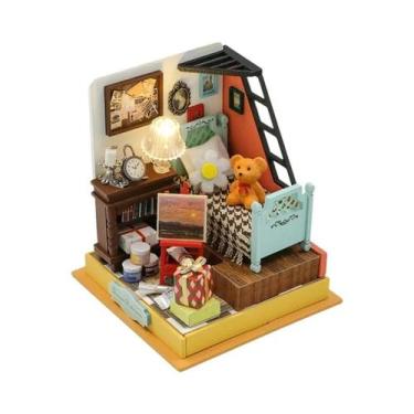 Imagem de Mini Casa De Bonecas De Madeira DIY, Quebra-Cabeça 3D Com Móveis E Kit