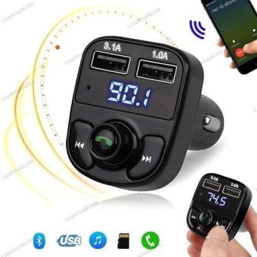 Imagem de Carregador Usb P/ Carro Mp3 Transmissor Fm Sem Fio Bluetooth - Draconi