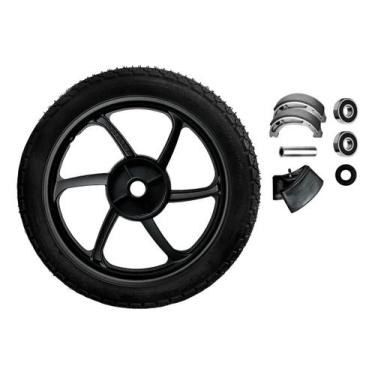 Imagem de Roda Traseira Liga Leve Fabreck Biz 100 125 com Pneu e Câmara