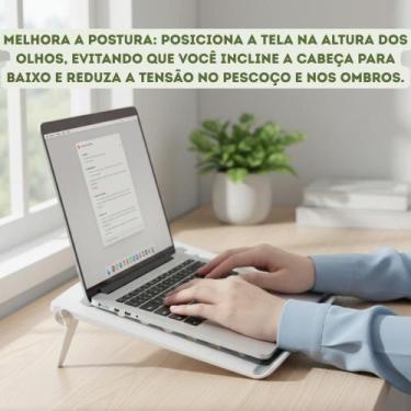 Imagem de Suporte Notebook Laptop Para Mesa Dobrável Ajuste De Inclinação Ergonô