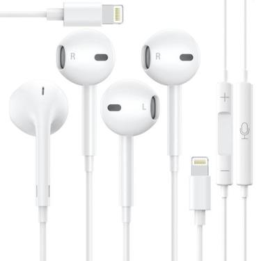 Imagem de Pacote de 2 fones de ouvido SKYCABLE para iPhone com fio e conexão Lig