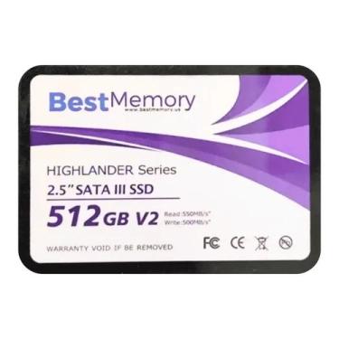 Imagem de Ssd 512gb best memory sata 3 2,5 7mm highlander series v2 btsda-512g-5