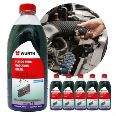 Imagem de Kit 6 Fluidos aditivo Para Radiador C/ Monoetilienoglicol - Würth, Azu