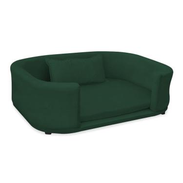 Imagem de Caminha Pet Lola Estofada Sofá Com Almofada Cachorro Gato Pequeno Porte Verde