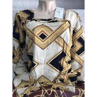 Imagem de Blusa Social Feminina Manga Longa Estampada em Tecido - Joelik, Estamp