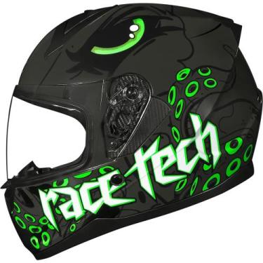 Imagem de Capacete Race Tech Sector Kraken, Cinza/Verde, 60