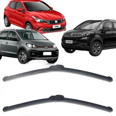Imagem de Par Palheta 24 16 Dianteira Multi para Argo Cronos Fastback Mobi Uno Strada Up Tiguan Aircross C3 Picasso