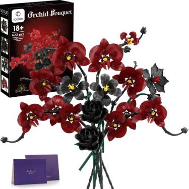 Imagem de Conjunto de Montagem SOOLIO Buquê de Orquídea e Rosa 623 Peças
