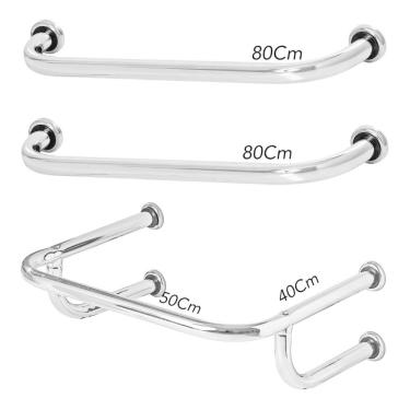 Imagem de 1 Barra De Apoio Lavatório 40x50cm 2 Alças De Segurança 80cm