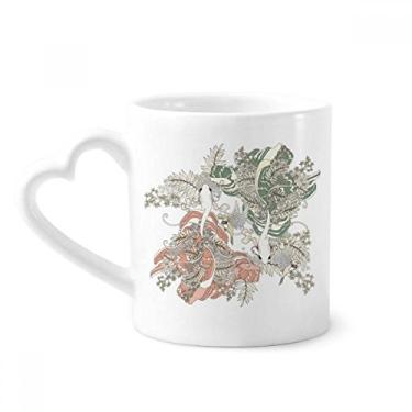 Imagem de Caneca de carpa verde vermelha café cerâmica copo de coração de vidro