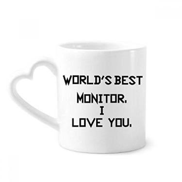 Imagem de Melhor monitor do mundo I Love You caneca café cerâmica copo de coração de vidro