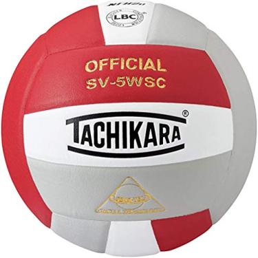 Imagem de Tachikara Sensi-Tec Bola de Voleibol de Alto Desempenho Composto (Carlate/Branco/Cinza Prata)