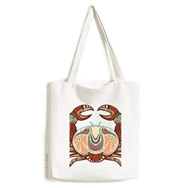 Imagem de Bolsa sacola de lona com símbolo do zodíaco da constelação de câncer bolsa de compras casual