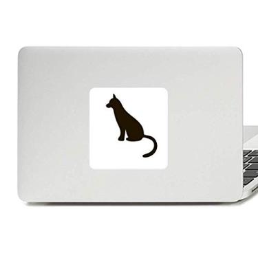 Imagem de Adesivo de gato preto com desenho de animal fofo decalque vinil paster laptop decoração PC