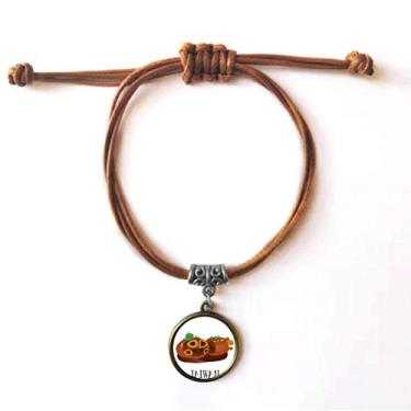 Imagem de DIYthinker Pulseira de couro com corda de couro para viagem com intestino grande de cobra, joia marrom presente