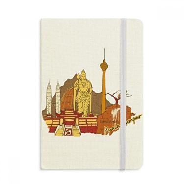 Imagem de Caderno de aquarela Kuala Lumpur da Malásia com capa dura de tecido oficial diário clássico