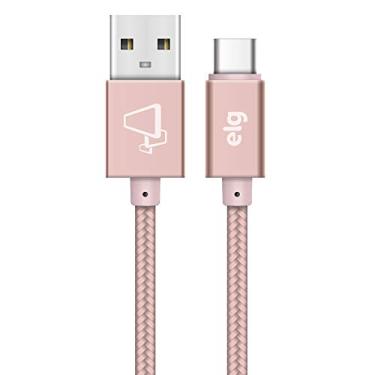 Imagem de Cabo Nylon Reforçado Usb Tipo-C De Recarga E Sincronização - Ouro Rosa - Tc10Brg - Elg Pedestais, Elg, Tc10Brg, Ouro Rosa