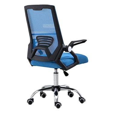 Imagem de cadeira de escritório Cadeira de computador Cadeira de cintura ergonômica Cadeira de encosto pequeno Cadeira executiva magra Cadeira de escritório Cadeira de mesa Cadeira de jogo Cadeira (cor: azul)
