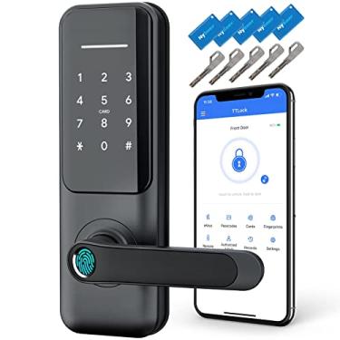 Imagem de Fechadura e maçaneta inteligente com impressão digital sem chave – Entrada do teclado, senha eletrônica para porta da frente