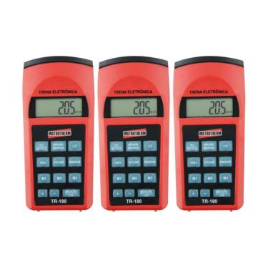 Imagem de Kit 3 Trena Ultrassônica Digital Mira Laser Escala 0,91 A 15,00M Área Volume Tr-180 Portátil Instrutherm