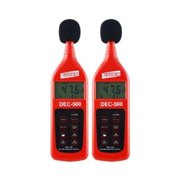 Imagem de Kit 2 Sonômetro Digital Faixa 30 A 130Db Ponderação Fast Slow Leq Dec-500 Portátil Instrutherm Com Maleta Protetor