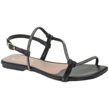 Imagem de Sandália Feminina com Brilho Rasteirinha Tiras-Feminino