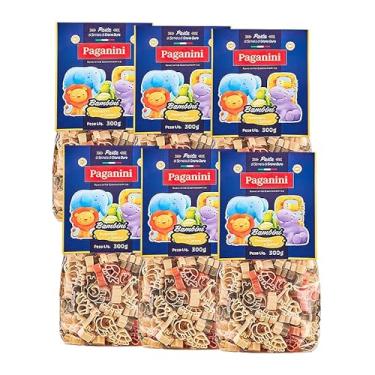 Imagem de Kit 6X: Macarrão Bambini Bichinos Tricolore Paganini 300g