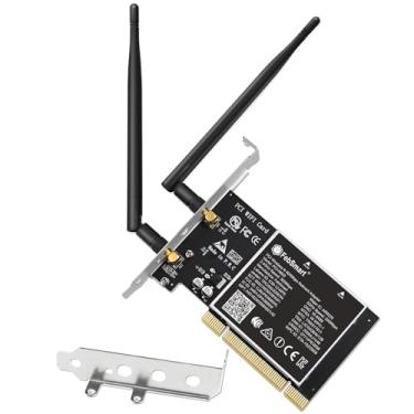 Imagem de FebSmart Adaptador WiFi PCI Wireless N Dual Band 600Mbps (2,4GHz 300Mbps ou 5GHz 300Mbps) para Windows 11, 10, 8.x, 7, XP (32/64bit) e PCs desktop Windows Server, placa WiFi de interface PCI