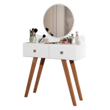 Imagem de Penteadeira Organizadora 2 Gavetas com Espelho Infantil Meninas Branco - G4 Magazine