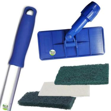 Imagem de Kit Suporte Limpa Tudo + Cabo 1.4 M + Fibras 1 Verde Multiuso + 1  Ver