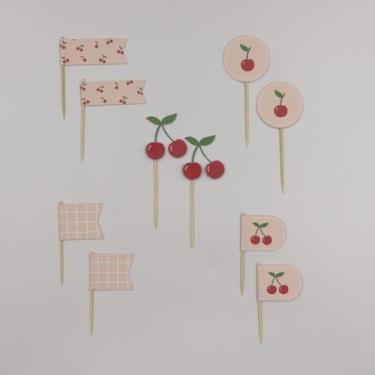 Imagem de 10 Toppers para Doces Cupcakes Festa Cerejas Cerejinhas Tem Festejo - 