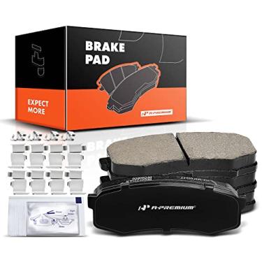 Imagem de A-Premium Conjunto de pastilhas de freio a disco de cerâmica traseira compatível com modelos selecionados Lexus e Toyota – GX460, GX470, LX450, 4Runner, FJ Cruiser, Land Cruiser, Sequoia, com ferragens, 4 peças