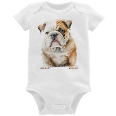 Imagem de Body Bebê Bulldog-Inglês - Foca na Moda, Branco, P
