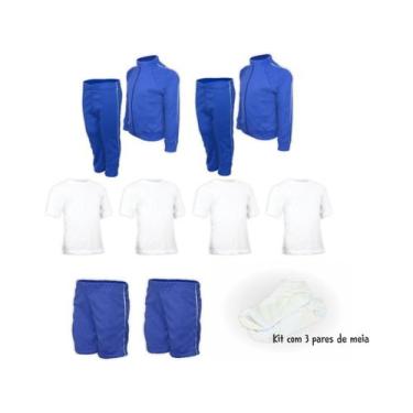 Imagem de Kit Juvenil Uniforme Escolar Cojunto Helanca Elanca Completo - Del Fra