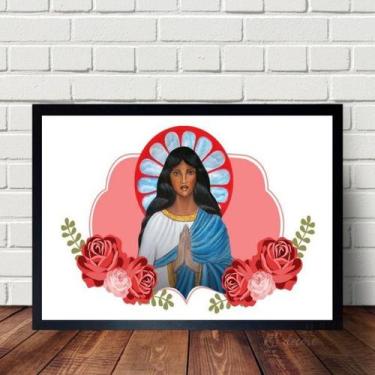 Imagem de Quadro Santa Sara Kali 33x24cm - Quadros On-line, Madeira preta