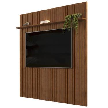 Imagem de Painel para TV 75 Polegadas Ripado 275x240cm Pratisk D04 Freijó - Mpoz