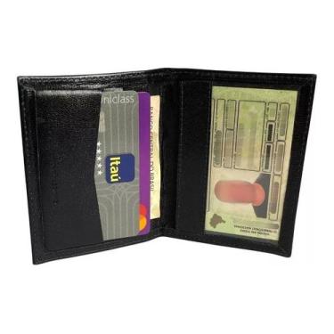 Imagem de Carteira Masculina Em Couro Legítimo Porta Cnh Cartão Cédula - COOLFOR