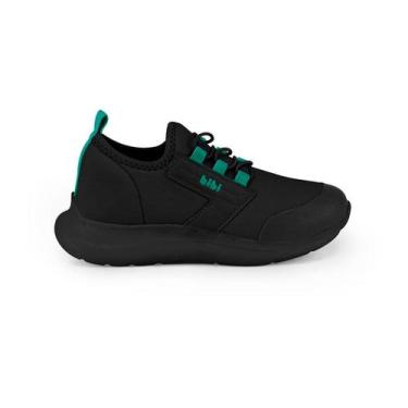 Imagem de Tênis Infantil Menino Bibi Action Preto Slime Sem Cadarço -, Preto, 36