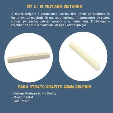 Imagem de Kit C/ 10 Pestana Violão Aço 12c 48 Mm Preta Dolphin - 13556