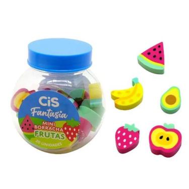 Imagem de Borracha Fantasia Mini Frutas Pote Com 20 Unid - Cis