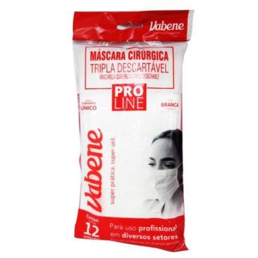 Imagem de Mascara Cirúrgica Tripla Descartável Branca C/12uni - Vabene