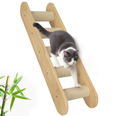 Imagem de Prateleiras de parede para gatos para escalada – Montagem na parede para casa de gato – Móveis flutuantes de madeira para ambientes internos – diferentes modelos incluindo prateleiras, poleiros, rede