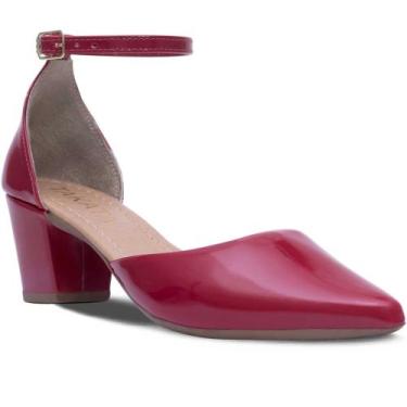 Imagem de Sapato Scarpin Salomé Fivela Bico Fino Conforto - RHN SHOES, Vermelho,