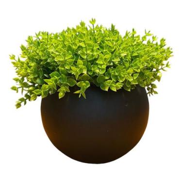 Imagem de Arranjo Centro Mesa Vaso Preto Verdinho Artificial Completo - Decore F