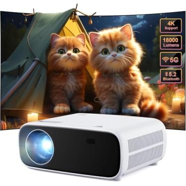 Imagem de Projetor nativo 1080p com WiFi e Bluetooth, mini projetor de filmes ao ar livre portátil de 15000 lúmens, compatível com iOS/Android/laptop/HDMI/PC/TV Stick/USB