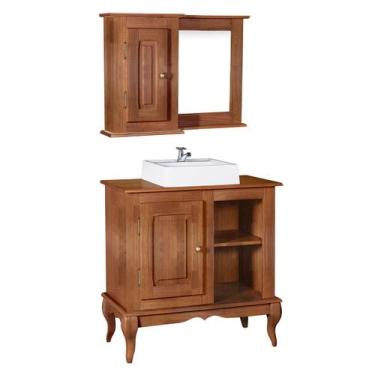 Imagem de Gabinete para Banheiro com Cuba e Armário Espelheira Dália 3051 Linz M