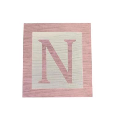 Imagem de Cubo Branco Letra Rosa Bebê com Aplique Festa Chá de Bebê Decoração 8x