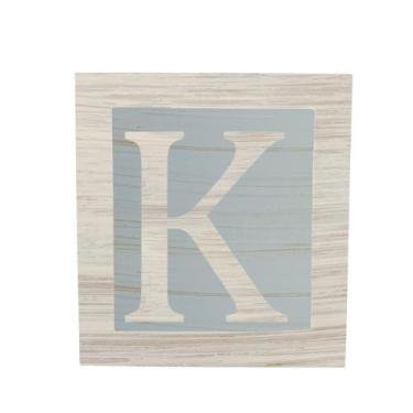 Imagem de Cubo Azul Letra Branca com Aplique Festa Chá de Bebê Decoração 8x8x8 C