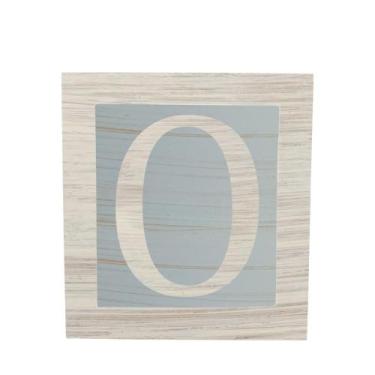 Imagem de Cubo Azul Letra Branca com Aplique Festa Chá de Bebê Decoração 8x8x8 C